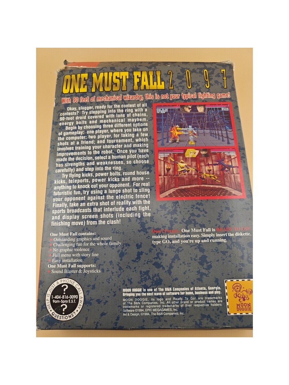 One Must Fall 2097 PC Big Box IBM 3.5 Moon Doggie CIB Good Condition - Picture 3 of 7